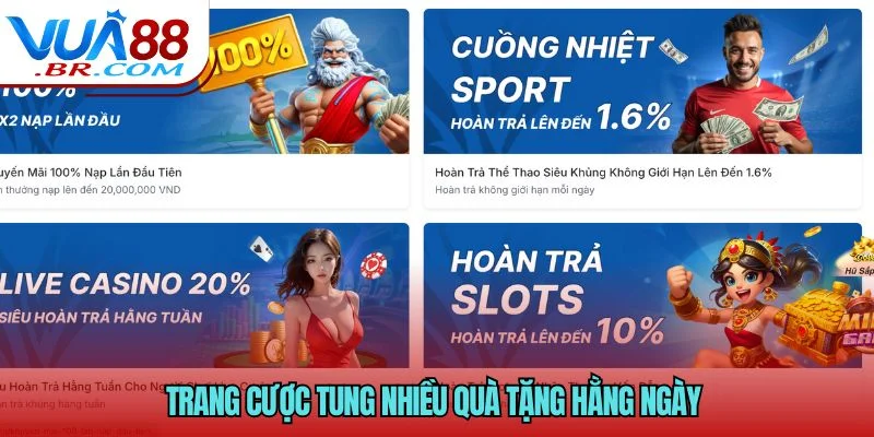 Trang cược tung nhiều quà tặng hằng ngày 